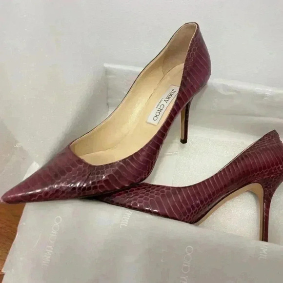 Jimmy Choo Anouk 120 Snakeskin Python Embossed Stiletto Heel Size 10 l 40 - Picture 2 of 10